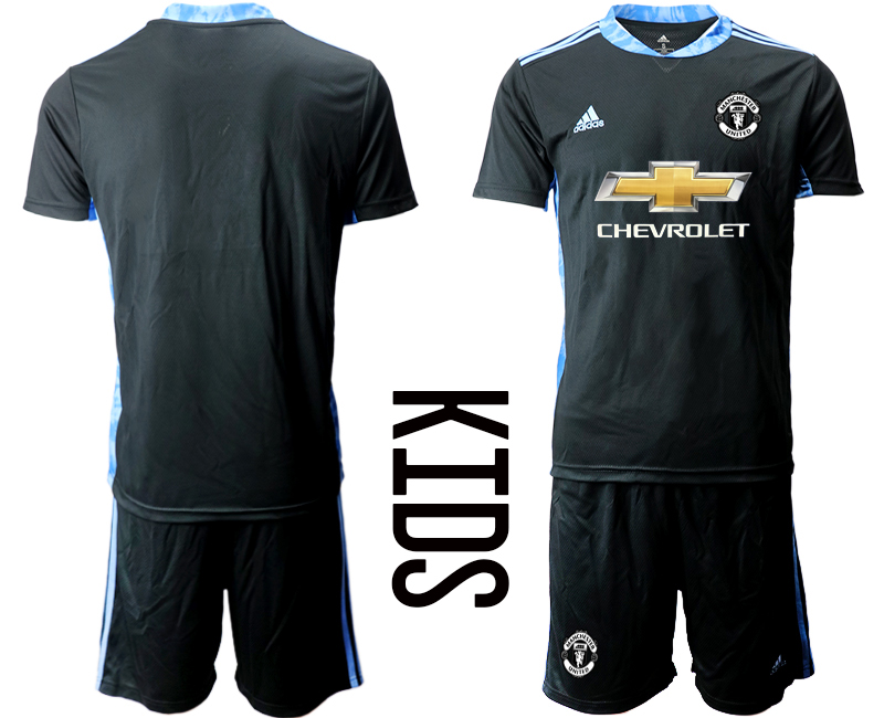 Youth 2020-2021 club Manchester United black goalkeeper blank Soccer Jerseys1